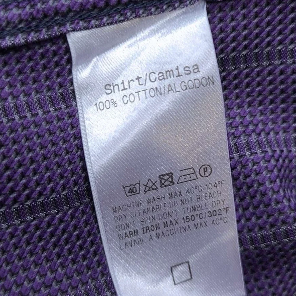 Ermenegildo Zegna Purple Dress Shirt with Black and White Pinstripes 👔 - Picture 3 of 7